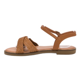 SHELOVET Sandalias camel marrón 4