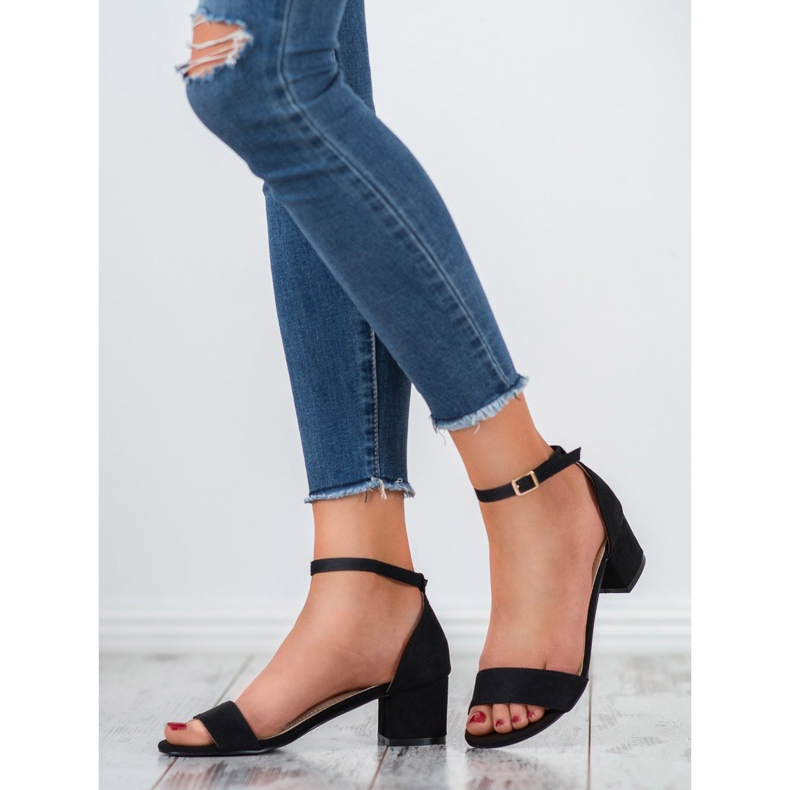 SHELOVET Sandalias negras clásicas negro 2