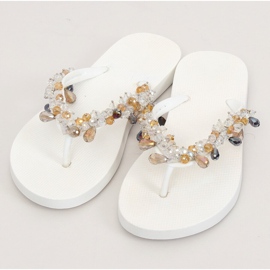 Chanclas blancas con cuentas blancas JH68 blanco 4