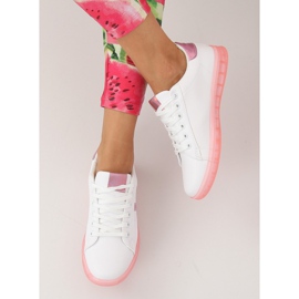 Zapatillas de mujer blancas y rosas 2B9XX923 WHITE / ROSERED blanco 2