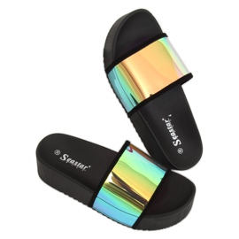 Zapatillas holográficas negras CK81P negras negro amarillo 3