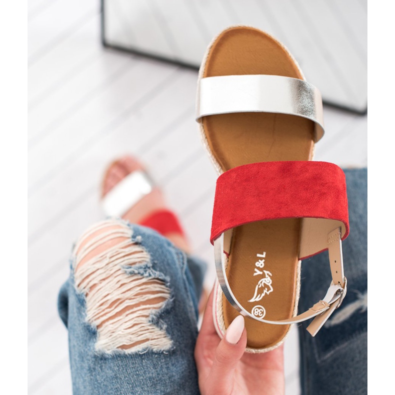 SHELOVET Sandalias cómodas rojo 2 SHELOVET Sandalias cómodas rojo 2