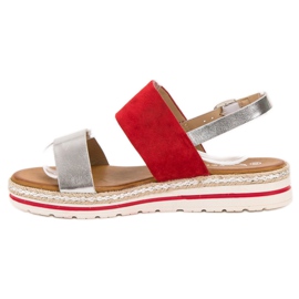 SHELOVET Sandalias cómodas rojo 4