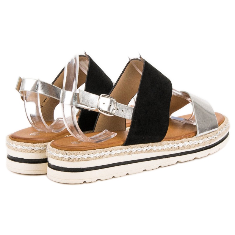 SHELOVET Sandalias cómodas negro gris 2