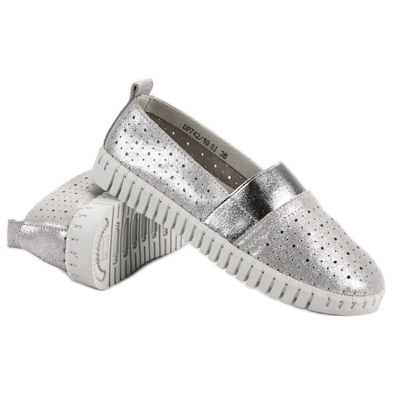 Filippo Zapatos sin cordones con purpurina gris 1