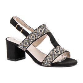 Goodin Sandalias de tacón negro 4