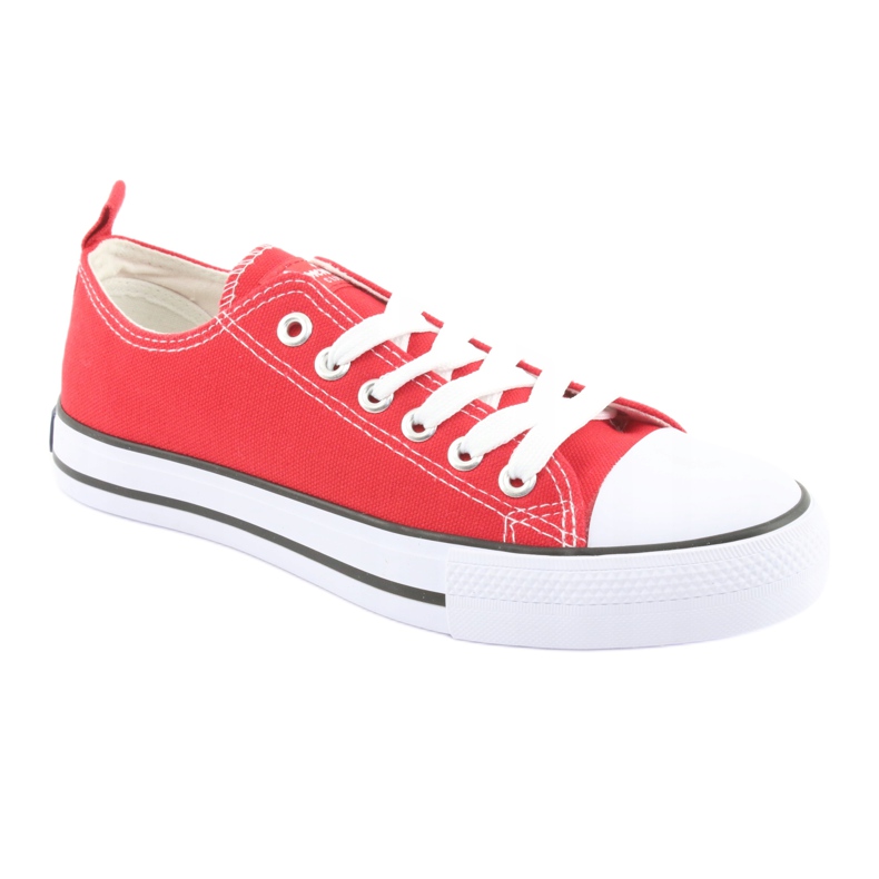American Club Zapatillas de deporte rojo empatadas de mujeres LH18 1