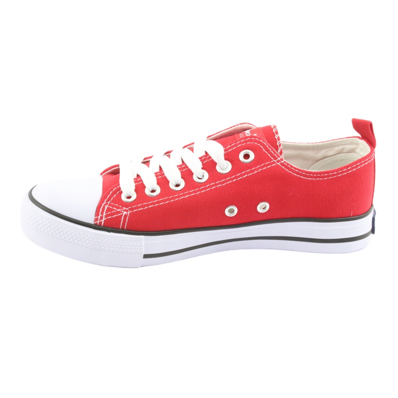 American Club Zapatillas de deporte rojo empatadas de mujeres LH18 2