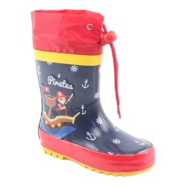 American Club Botas de lluvia para niños American Pirat rojo azul marino 1