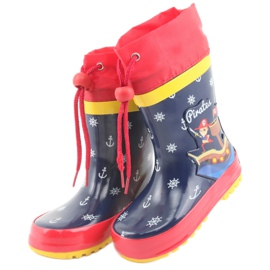 American Club Botas de lluvia para niños American Pirat rojo azul marino 3