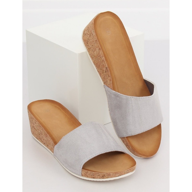 Grey G233 Pantuflas cuña gris 1