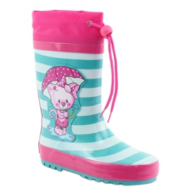 American Club Botas de agua americanas. Gatito después de la exposición. rosado verde 1