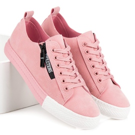 Zapatillas de gamuza en la plataforma rosado 6