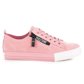 Zapatillas de gamuza en la plataforma rosado 2