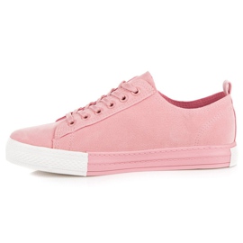 Zapatillas de gamuza en la plataforma rosado 4