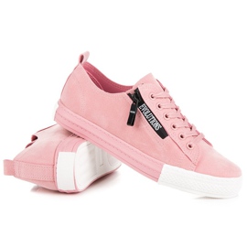 Zapatillas de gamuza en la plataforma rosado 5