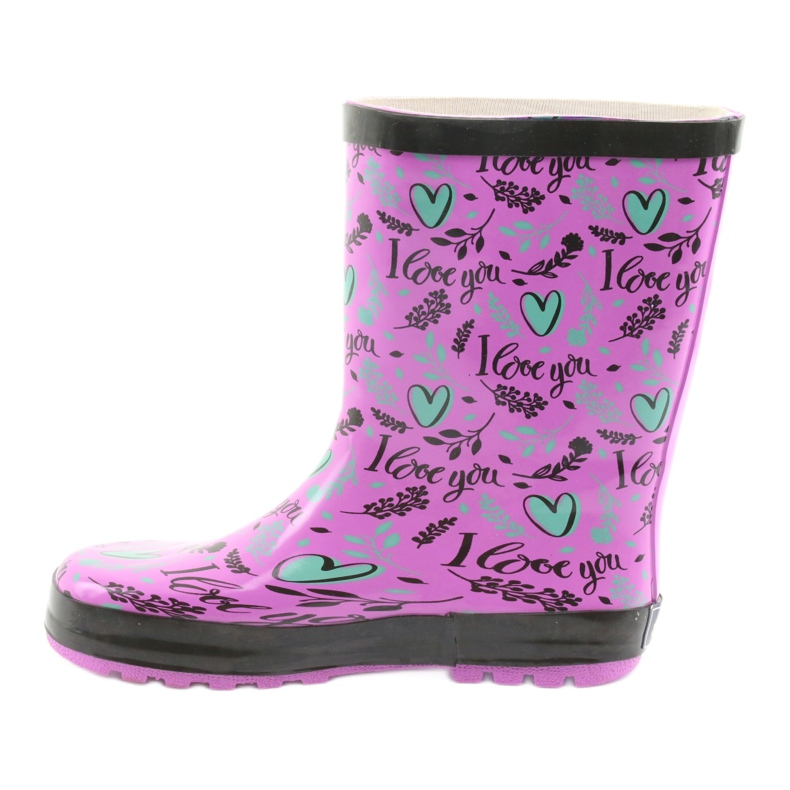 American Club Botas de corazón americano negro violeta verde 2