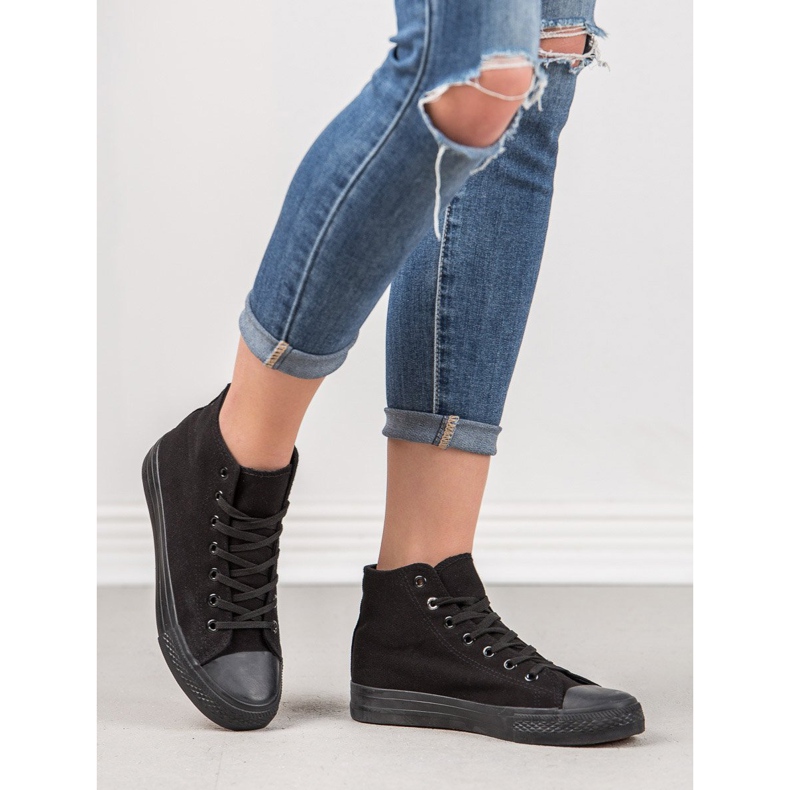 SHELOVET Zapatillas altas negras negro 2