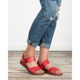 Mannika Sandalias rojas con una goma elástica rojo 1