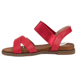 Mannika Sandalias rojas con una goma elástica rojo 3
