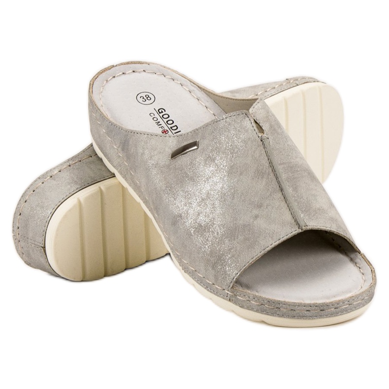 Goodin Pantuflas plateadas gris 2
