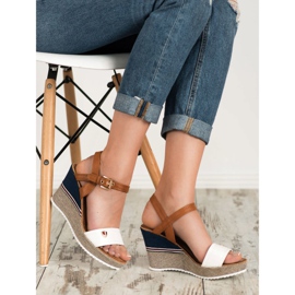 Goodin Sandalias de moda blanco marrón 2 Goodin Sandalias de moda blanco marrón 2