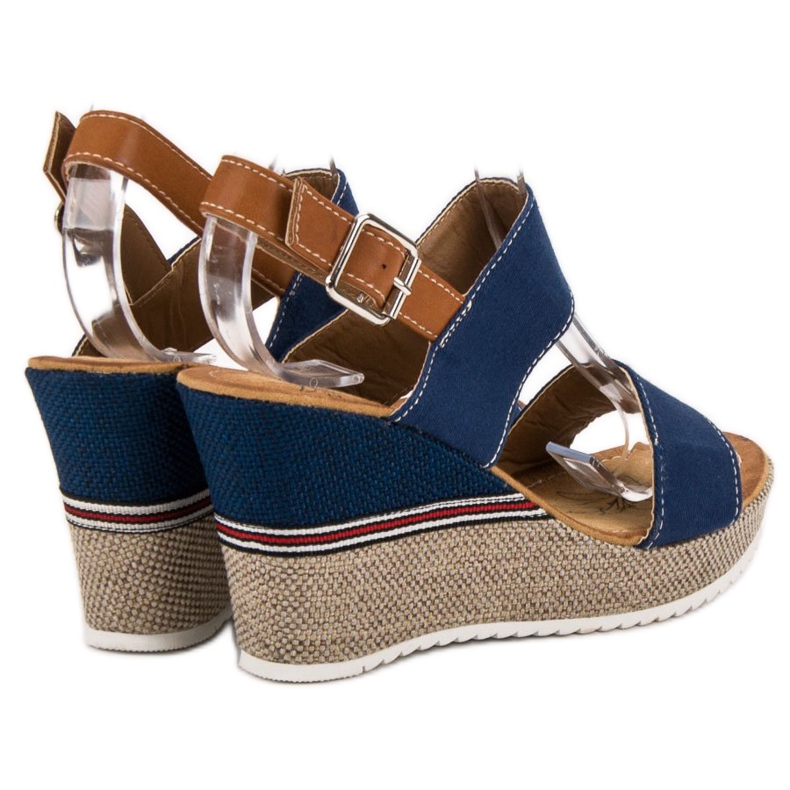 Goodin Sandalias de mezclilla marrón azul 1