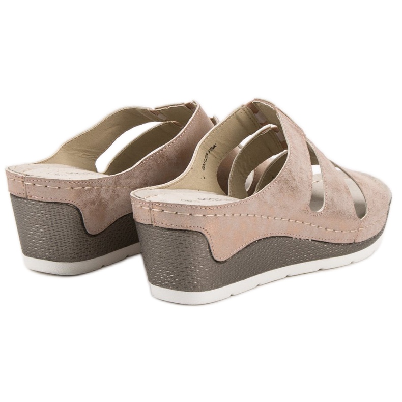 Goodin Sandalias de cuña rosa 1