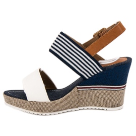 Goodin Sandalias de marinero en una cuña blanco azul multicolor 4