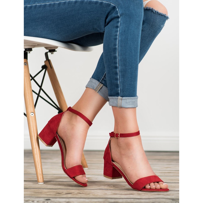 SHELOVET Sandalias rojas clásicas rojo 1