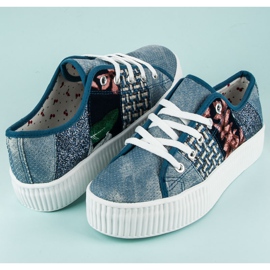 Kylie Zapatillas de mujer en la plataforma azul 1
