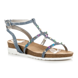 Sandalias de cuña KYLIE azul 1