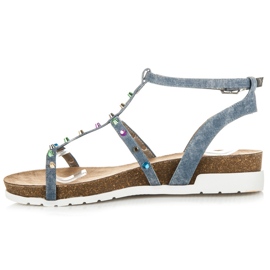Sandalias de cuña KYLIE azul 2