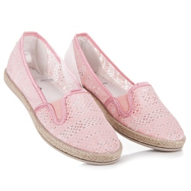 Balada Alpargatas de encaje sin cordones rosado 2