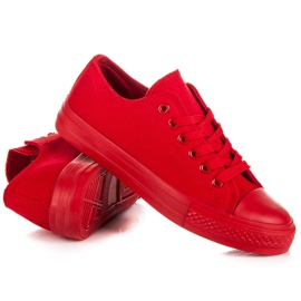 Zapatillas bajas atadas rojo 3