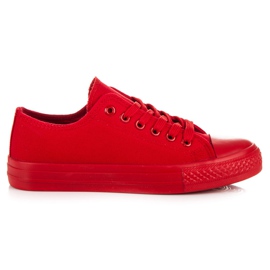 Zapatillas bajas atadas rojo 1
