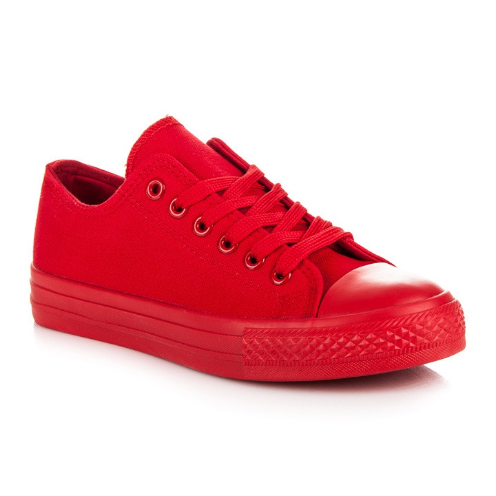 Zapatillas bajas atadas rojo 2
