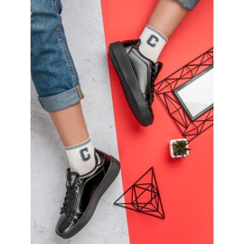 Kylie Zapatillas en la plataforma negro 6