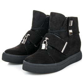 Seastar Zapatillas de ante con cuña negro 3