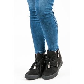 Seastar Zapatillas de ante con cuña negro 1 Seastar Zapatillas de ante con cuña negro 1