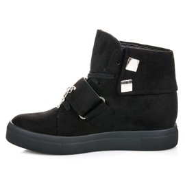 Seastar Zapatillas de ante con cuña negro 2