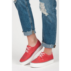 Kylie Zapatillas Con Cristales rojo 6
