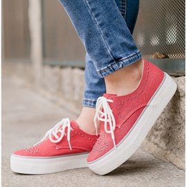 Kylie Zapatillas Con Cristales rojo 7