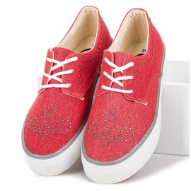 Kylie Zapatillas Con Cristales rojo 4