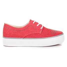 Kylie Zapatillas Con Cristales rojo 1