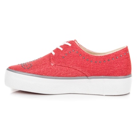 Kylie Zapatillas Con Cristales rojo 2