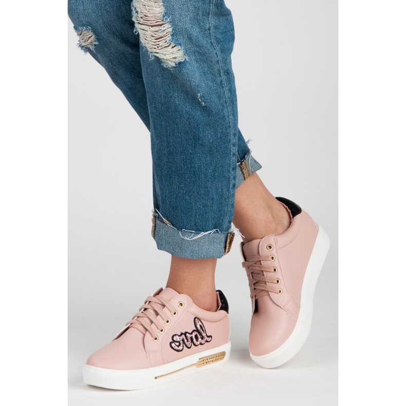 Vices Zapatillas Love con cordones rosado 2