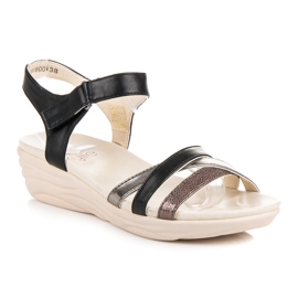 Kylie Sandalias con velcro negro 2