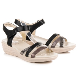 Kylie Sandalias con velcro negro 5
