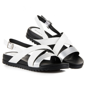 Sandalias abrochadas con hebilla VINCEZA blanco 2